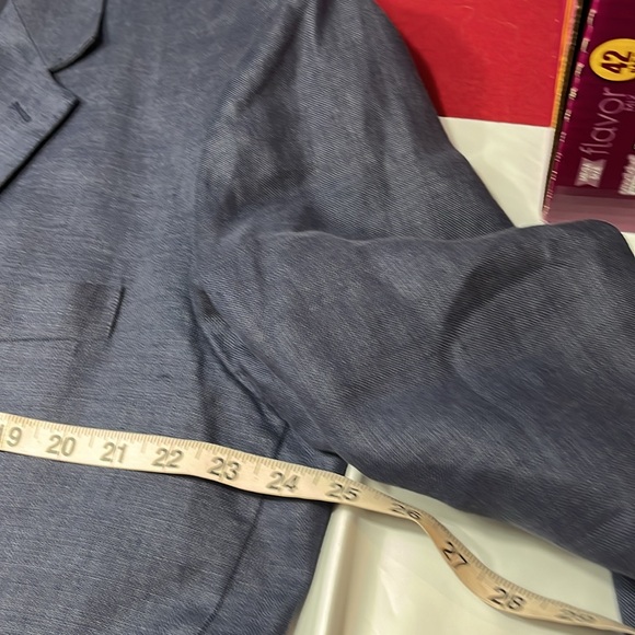 Gap BLUE LINEN BLAZER MENS XL lined button up 112533-97-1 JACKET summer vintage - Picture 6 of 16